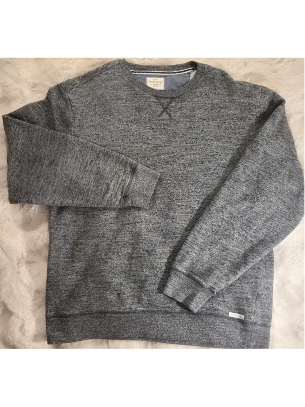Weatherproof Vintage Sweatshirt Mens M Gray Marled Crewneck Pullover Cotton